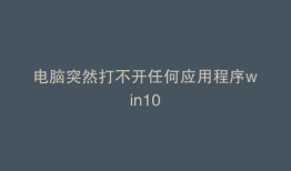 电脑突然打不开任何应用程序win10