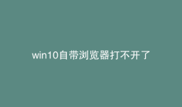win10自带浏览器打不开了