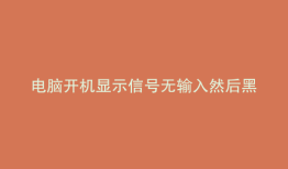 电脑开机显示信号无输入然后黑屏