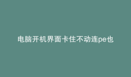 电脑开机界面卡住不动连pe也进不去