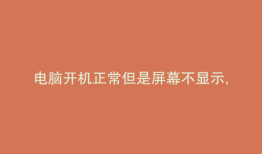 电脑开机正常但是屏幕不显示,没有嘟的一声是怎么回事