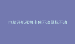 电脑开机死机卡住不动鼠标不动
