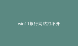 win11银行网站打不开