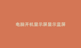 电脑开机显示屏显示蓝屏