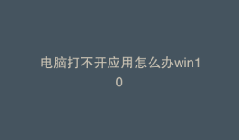 电脑打不开应用怎么办win10