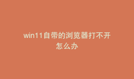 win11自带的浏览器打不开怎么办
