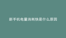 新手机电量消耗快是什么原因