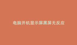 电脑开机显示屏黑屏无反应