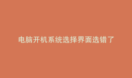 电脑开机系统选择界面选错了