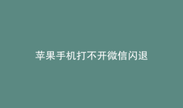 苹果手机打不开微信闪退