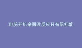 电脑开机桌面没反应只有鼠标能动