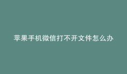 苹果手机微信打不开文件怎么办