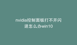 nvidia控制面板打不开闪退怎么办win10