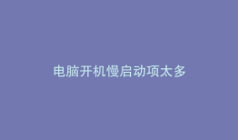 电脑开机慢启动项太多