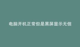 电脑开机正常但是黑屏显示无信号