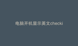 电脑开机显示英文checking