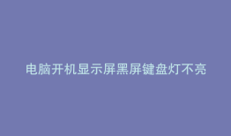 电脑开机显示屏黑屏键盘灯不亮