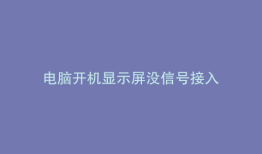 电脑开机显示屏没信号接入