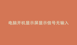 电脑开机显示屏显示信号无输入黑屏怎么办