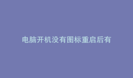 电脑开机没有图标重启后有