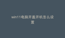 win11电脑开盖开机怎么设置