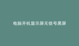 电脑开机显示屏无信号黑屏