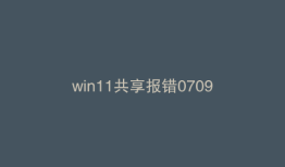 win11共享报错0709