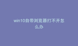 win10自带浏览器打不开怎么办