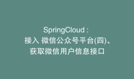 SpringCloud : 接入 微信公众号平台(四)、获取微信用户信息接口