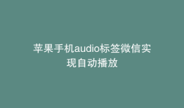 苹果手机audio标签微信实现自动播放