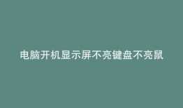 电脑开机显示屏不亮键盘不亮鼠标不亮