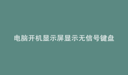 电脑开机显示屏显示无信号键盘灯不亮鼠标不亮
