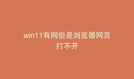 win11有网但是浏览器网页打不开