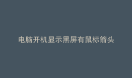 电脑开机显示黑屏有鼠标箭头