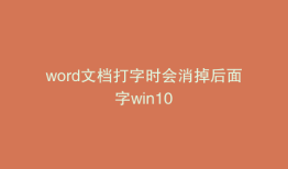 word文档打字时会消掉后面字win10