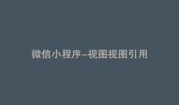 微信小程序-视图视图引用