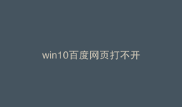 win10百度网页打不开