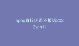 apex直接闪退不报错2023win11