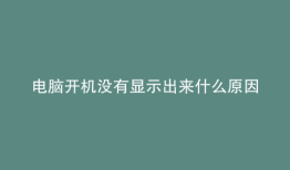 电脑开机没有显示出来什么原因