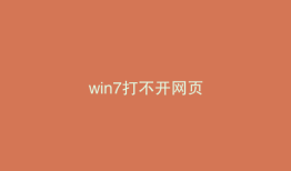 win7打不开网页