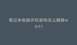 笔记本电脑开机密码怎么解除win11