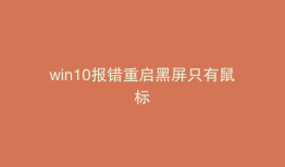 win10报错重启黑屏只有鼠标