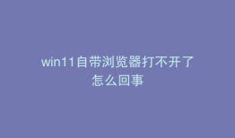win11自带浏览器打不开了怎么回事
