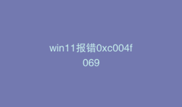 win11报错0xc004f069