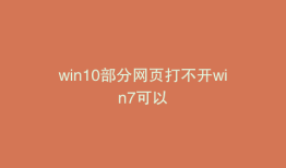 win10部分网页打不开win7可以