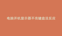 电脑开机显示器不亮键盘没反应