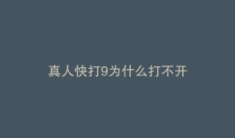 真人快打9为什么打不开