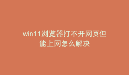 win11浏览器打不开网页但能上网怎么解决