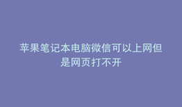 苹果笔记本电脑微信可以上网但是网页打不开