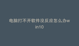 电脑打不开软件没反应怎么办win10